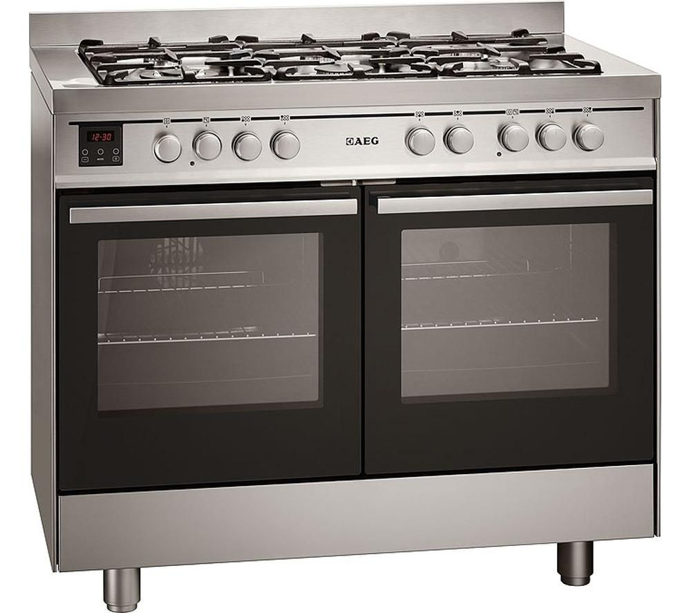 Aeg 49190GO-MN 100 Dual Fuel Range Cooker - Stainless Steel, Stainless Steel